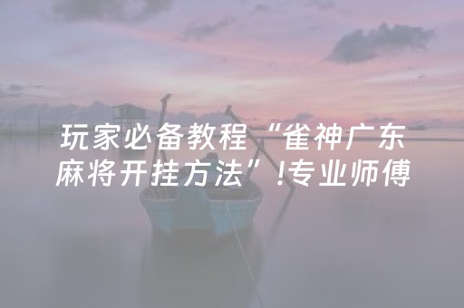 玩家必备教程“雀神广东麻将开挂方法”!专业师傅带你一起了解（详细教程）-抖音