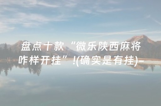 盘点十款“微乐陕西麻将咋样开挂”!(确实是有挂)-抖音