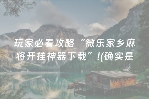 玩家必看攻略“微乐家乡麻将开挂神器下载”!(确实是有挂)-抖音