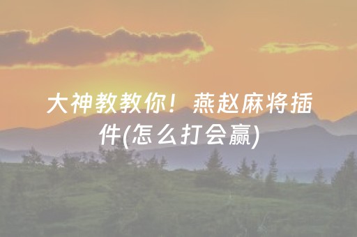 大神教教你！燕赵麻将插件(怎么打会赢)