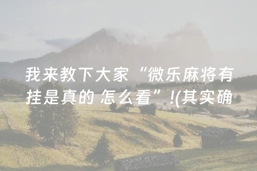 我来教下大家“微乐麻将有挂是真的 怎么看”!(其实确实有挂)-抖音