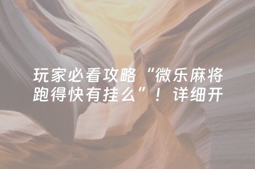 玩家必看攻略“微乐麻将跑得快有挂么”！详细开挂教程（确实真的有挂)-抖音
