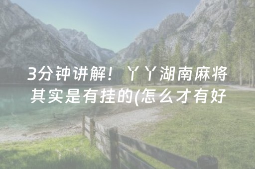 3分钟讲解！丫丫湖南麻将其实是有挂的(怎么才有好牌)