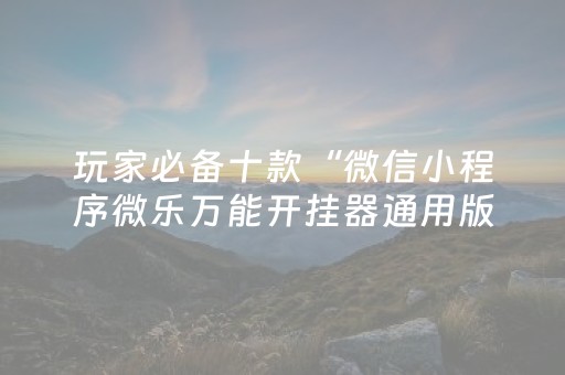 玩家必备十款“微信小程序微乐万能开挂器通用版”!专业师傅带你一起了解（详细教程）-抖音