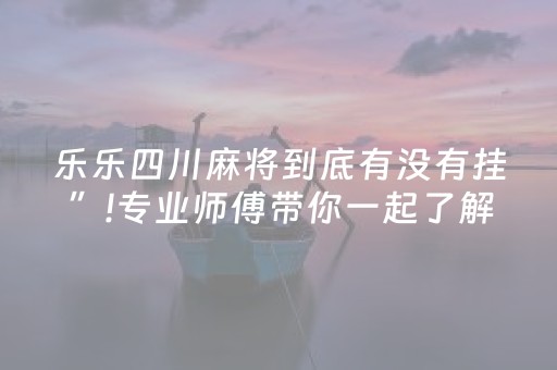 乐乐四川麻将到底有没有挂”!专业师傅带你一起了解（详细教程）-抖音