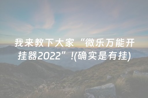 我来教下大家“微乐万能开挂器2022”!(确实是有挂)-抖音