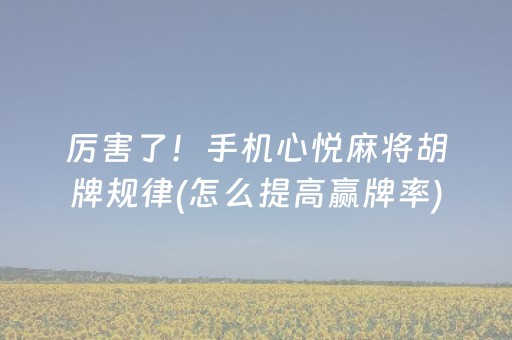 3分钟学会“微乐甘肃麻将助赢神器购买（专用辅牌神器免安装）