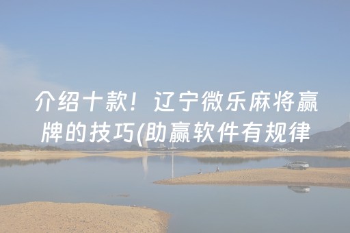 介绍十款！辽宁微乐麻将赢牌的技巧(助赢软件有规律吗)