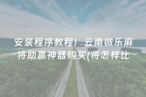 安装程序教程！云南微乐麻将助赢神器购买(将怎样比较容易赢)