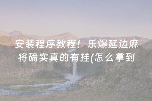 安装程序教程！乐爆延边麻将确实真的有挂(怎么拿到好牌)
