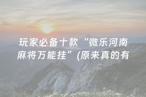 玩家必备十款“微乐河南麻将万能挂”(原来真的有挂)-抖音