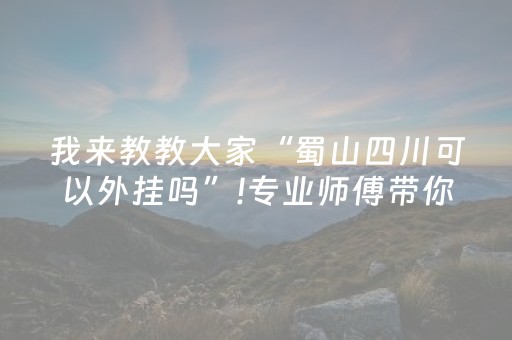 我来教教大家“蜀山四川可以外挂吗”!专业师傅带你一起了解（详细教程）-抖音