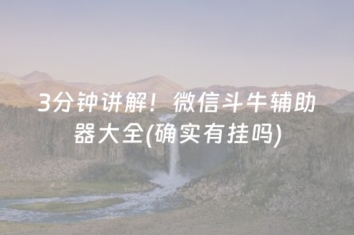 3分钟讲解！微信斗牛辅助器大全(确实有挂吗)