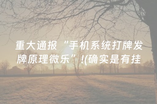 重大通报“手机系统打牌发牌原理微乐”!(确实是有挂)-抖音