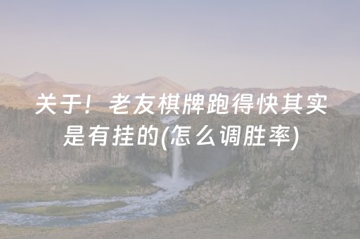 关于！老友棋牌跑得快其实是有挂的(怎么调胜率)
