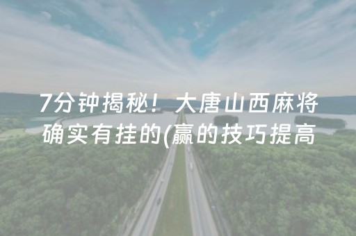 7分钟揭秘！大唐山西麻将确实有挂的(赢的技巧提高胜率)