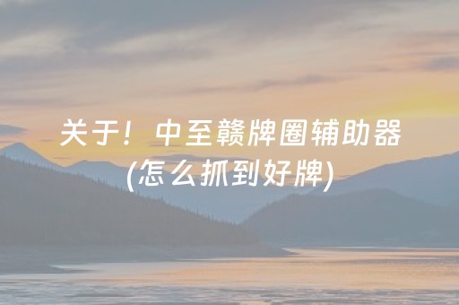 关于！中至赣牌圈辅助器(怎么抓到好牌)
