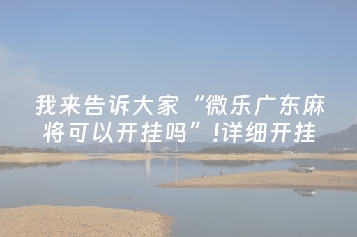我来告诉大家“微乐广东麻将可以开挂吗”!详细开挂教程-抖音