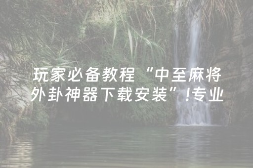 玩家必备教程“中至麻将外卦神器下载安装”!专业师傅带你一起了解（详细教程）-抖音