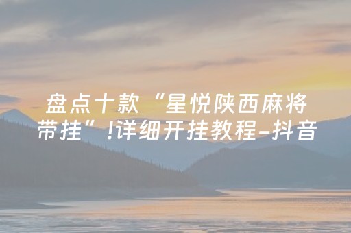 盘点十款“星悦陕西麻将带挂”!详细开挂教程-抖音