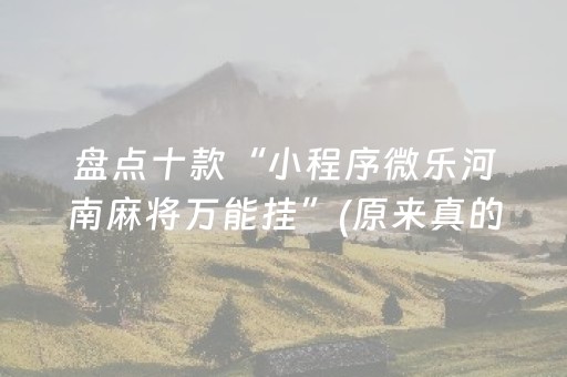 盘点十款“小程序微乐河南麻将万能挂”(原来真的有挂)-抖音