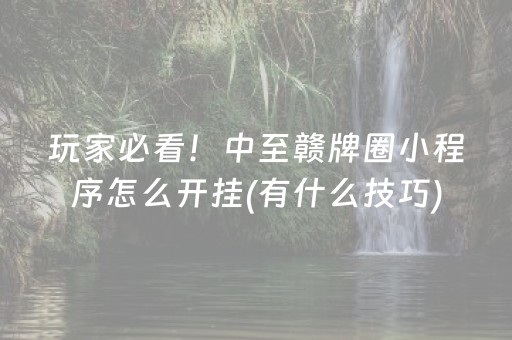 玩家必看！中至赣牌圈小程序怎么开挂(有什么技巧)