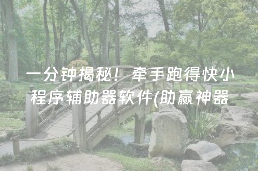 一分钟揭秘！牵手跑得快小程序辅助器软件(助赢神器)
