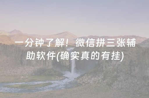 一分钟了解！微信拼三张辅助软件(确实真的有挂)