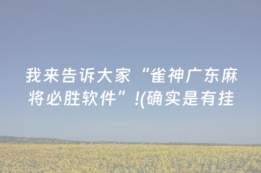 我来告诉大家“雀神广东麻将必胜软件”!(确实是有挂)-抖音