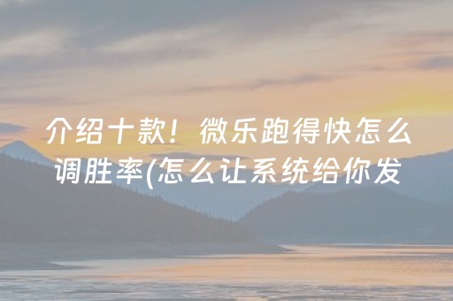 介绍十款！微乐跑得快怎么调胜率(怎么让系统给你发好牌)