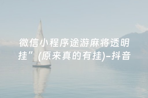 微信小程序途游麻将透明挂”(原来真的有挂)-抖音