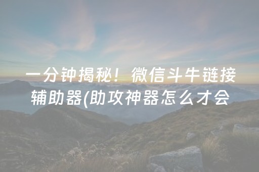 一分钟揭秘！微信斗牛链接辅助器(助攻神器怎么才会赢)