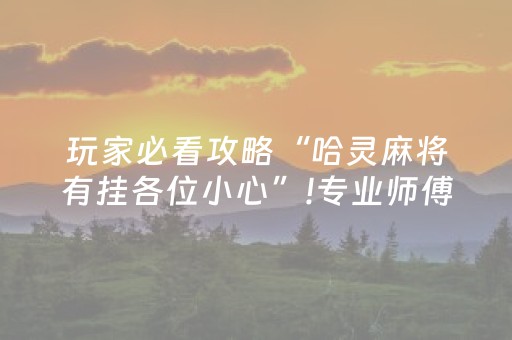 玩家必看攻略“哈灵麻将有挂各位小心”!专业师傅带你一起了解（详细教程）-抖音