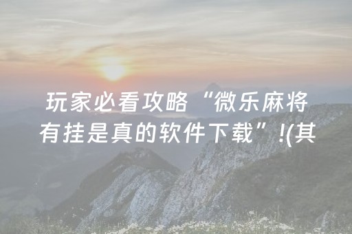 玩家必看攻略“微乐麻将有挂是真的软件下载”!(其实确实有挂)-抖音