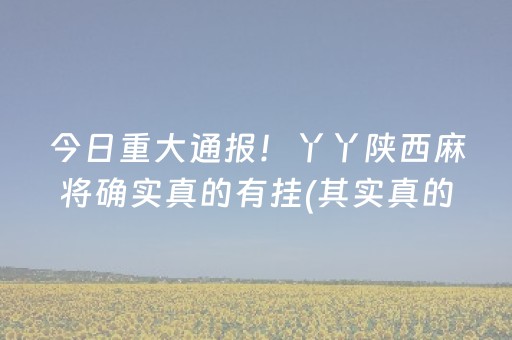 今日重大通报！丫丫陕西麻将确实真的有挂(其实真的有挂)
