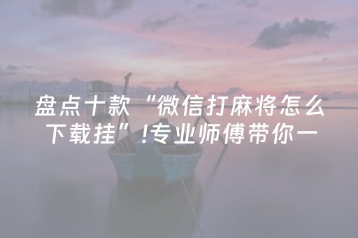 盘点十款“微信打麻将怎么下载挂”!专业师傅带你一起了解（详细教程）-抖音