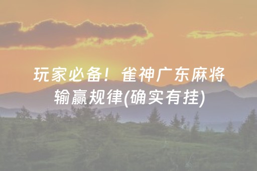 玩家必备！雀神广东麻将输赢规律(确实有挂)