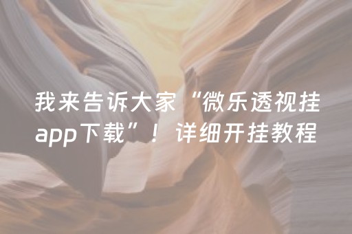 我来告诉大家“微乐透视挂app下载”！详细开挂教程（确实真的有挂)-抖音