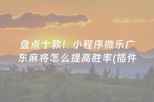 盘点十款！小程序微乐广东麻将怎么提高胜率(插件购买输赢规律)