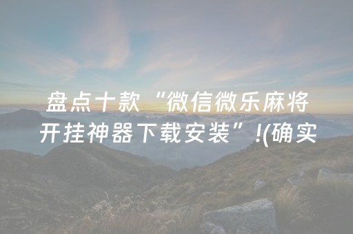 盘点十款“微信微乐麻将开挂神器下载安装”!(确实是有挂)-抖音