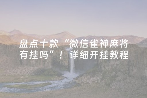 盘点十款“微信雀神麻将有挂吗”！详细开挂教程（确实真的有挂)-抖音