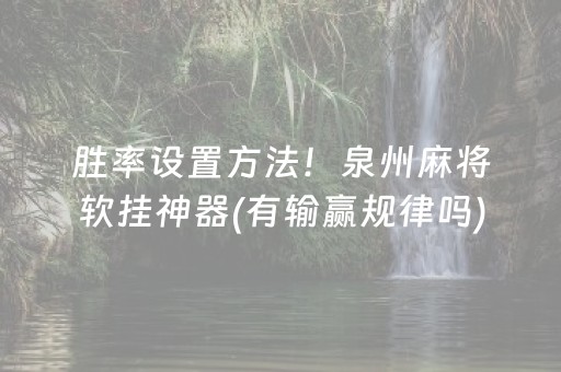 胜率设置方法！泉州麻将软挂神器(有输赢规律吗)