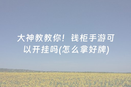 大神教教你！钱柜手游可以开挂吗(怎么拿好牌)