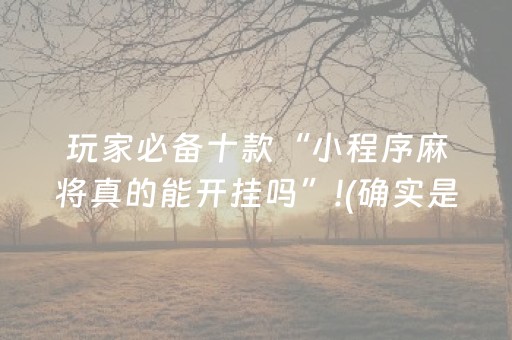玩家必备十款“小程序麻将真的能开挂吗”!(确实是有挂)-抖音