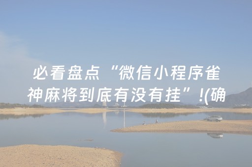 必看盘点“微信小程序雀神麻将到底有没有挂”!(确实是有挂)-抖音