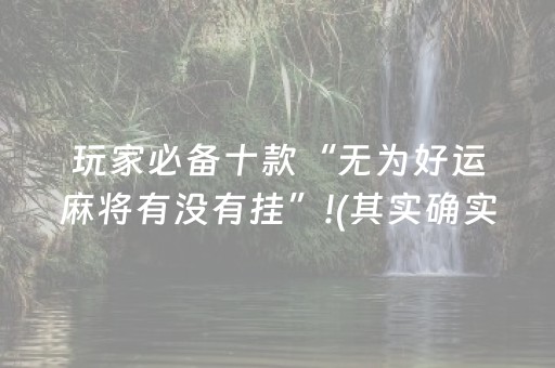 玩家必备十款“无为好运麻将有没有挂”!(其实确实有挂)-抖音