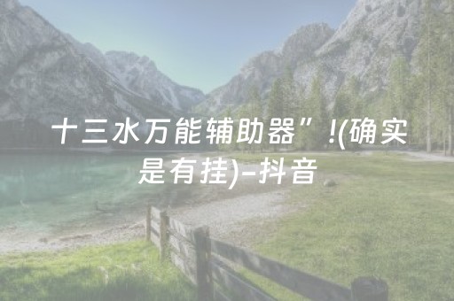 十三水万能辅助器”!(确实是有挂)-抖音