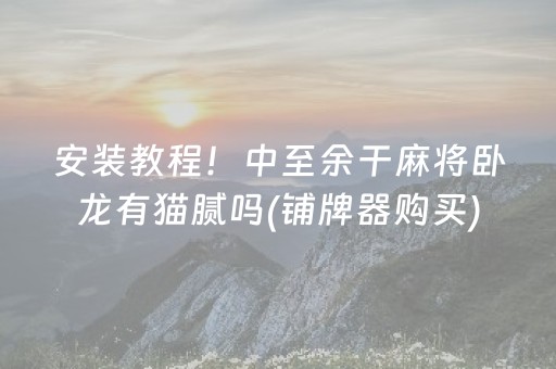 安装教程！中至余干麻将卧龙有猫腻吗(铺牌器购买)