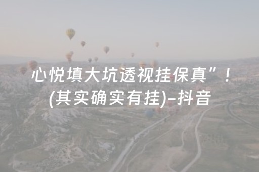 心悦填大坑透视挂保真”!(其实确实有挂)-抖音
