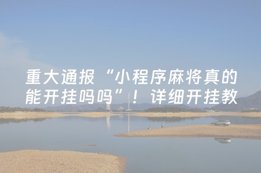 重大通报“小程序麻将真的能开挂吗吗”！详细开挂教程（确实真的有挂)-抖音